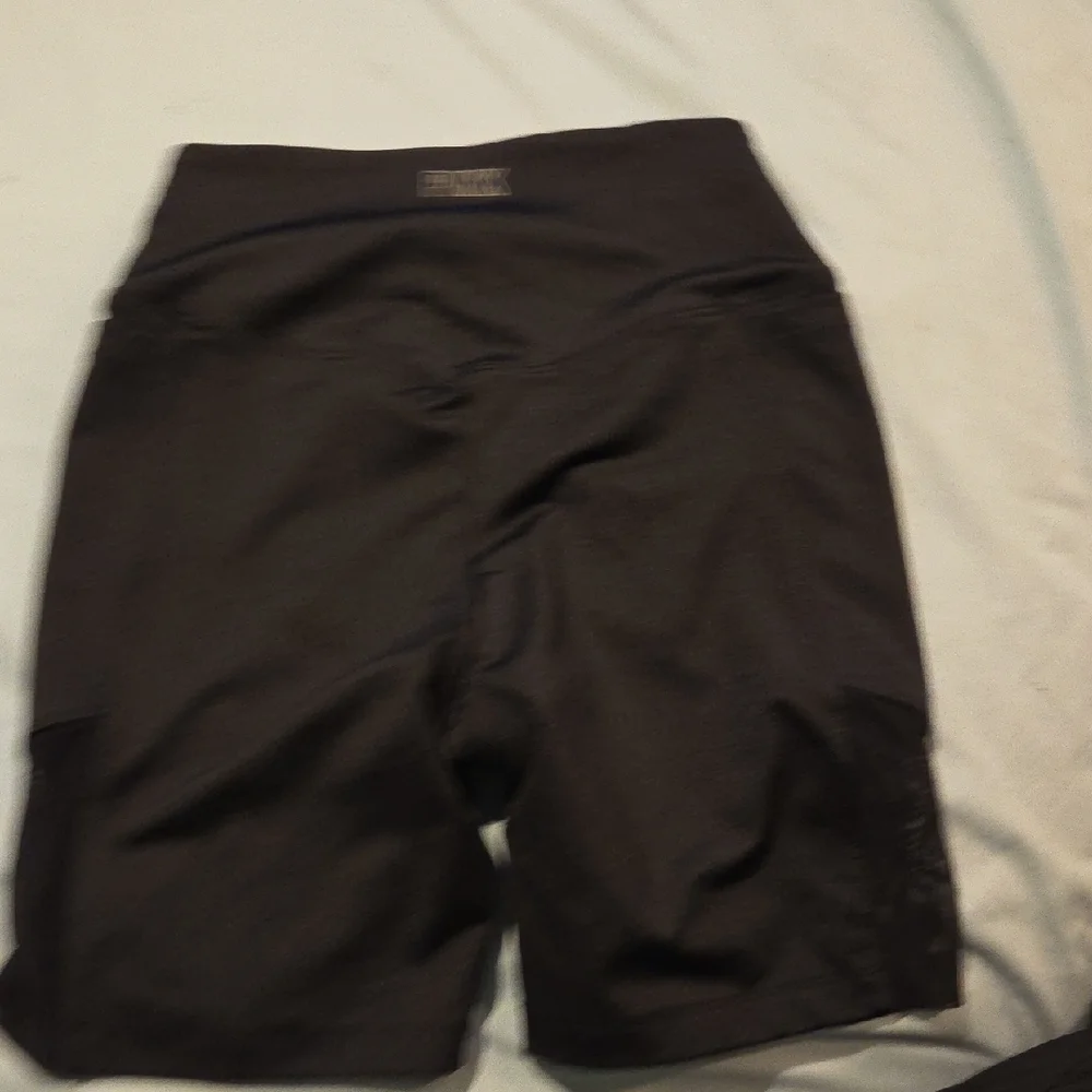 PINK Victoria's Secret Black Bike Shorts with White Logo